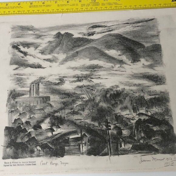 Jeanne Moment Art Print Reed College Coast Range Oregon 1952 Mountain Town  #5/? - Picture 16 of 16